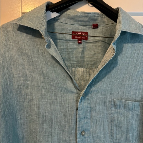 Big And Tall linen shirt. Rochester Big and Tall - Picture 3 of 6